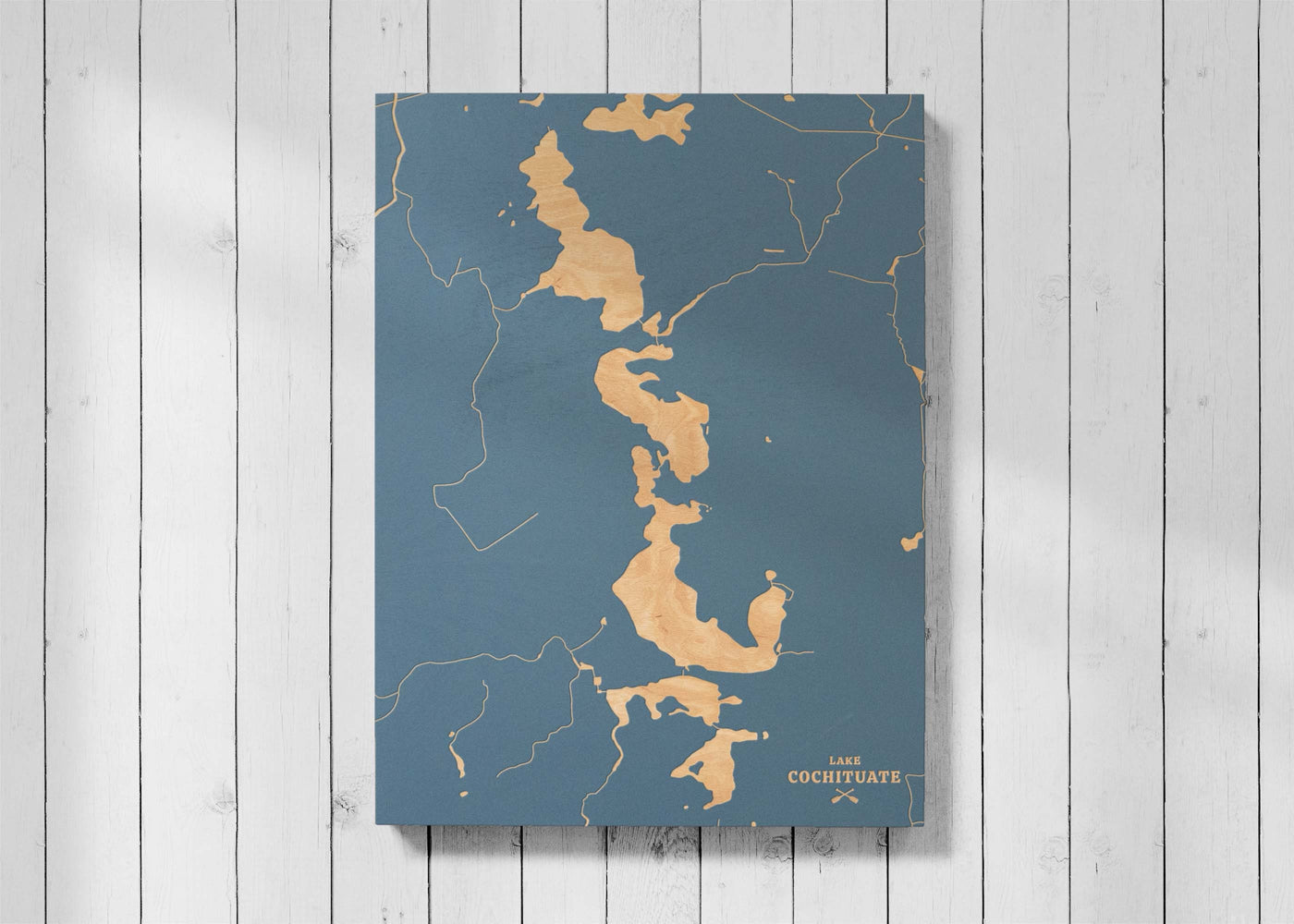 Lake Cochituate, Massachusetts Lake Map