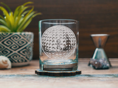 Custom Vintage Golf Ball Engraved Glasses