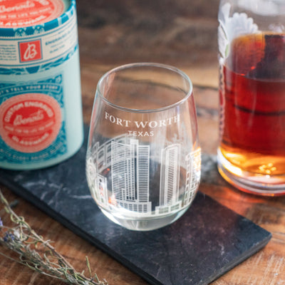 Fort Worth, Texas Skyline Glasses