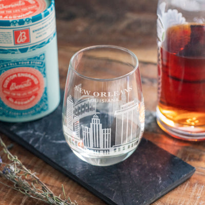 New Orleans, Louisiana Skyline Glasses