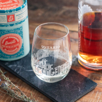 Ontario, California Skyline Glasses