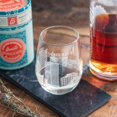 Rochester, New York Skyline Glasses