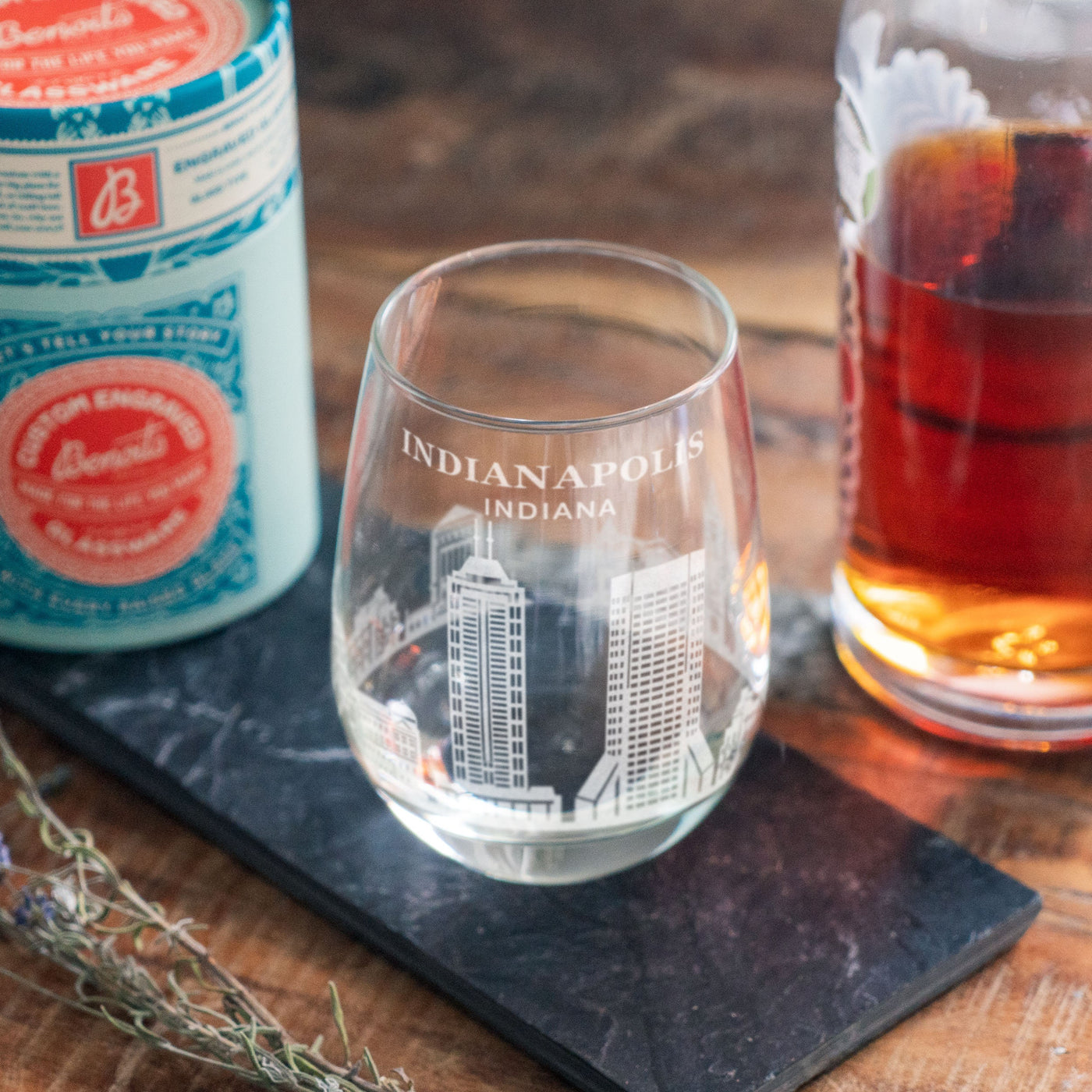 Indianapolis, Indiana Skyline Glasses