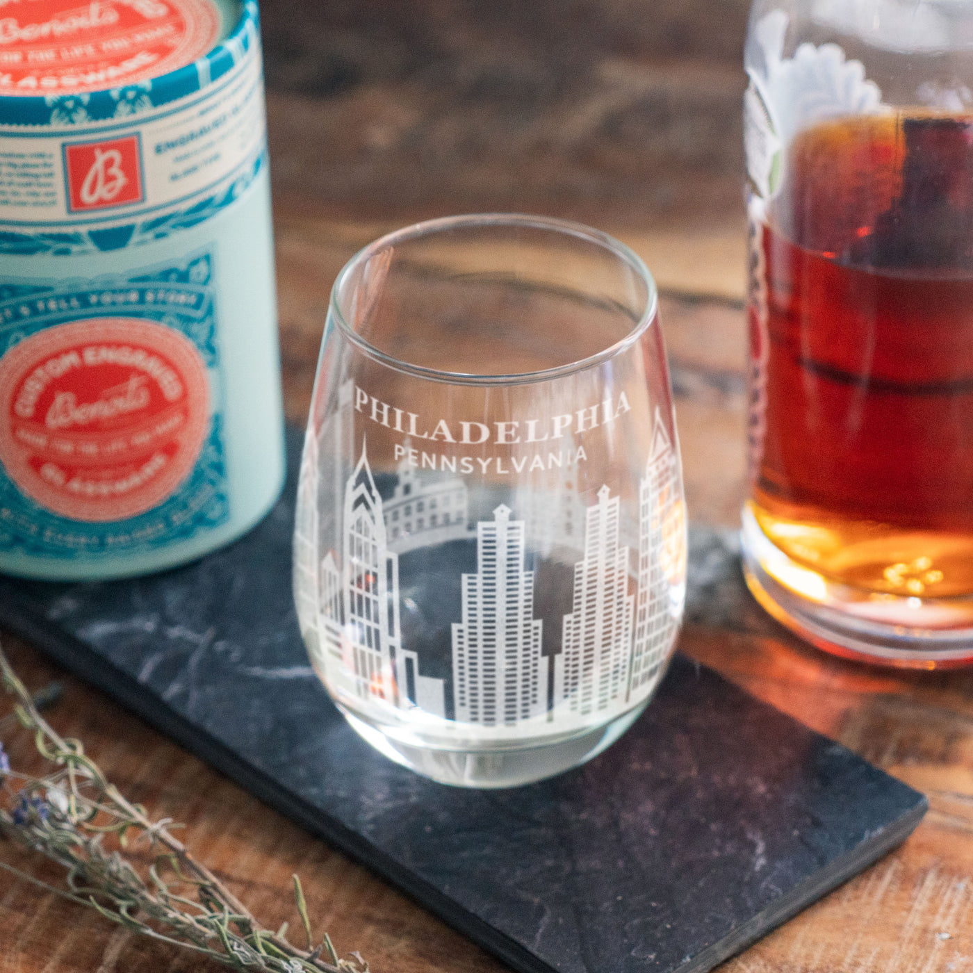 Philadelphia, Pennsylvania Skyline Glasses