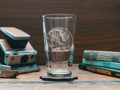 Scenic Desert Landscape Glasses | Personalized etched glassware for beer, whiskey, wine & cocktails. Western Desert Scene, Southwestern gift