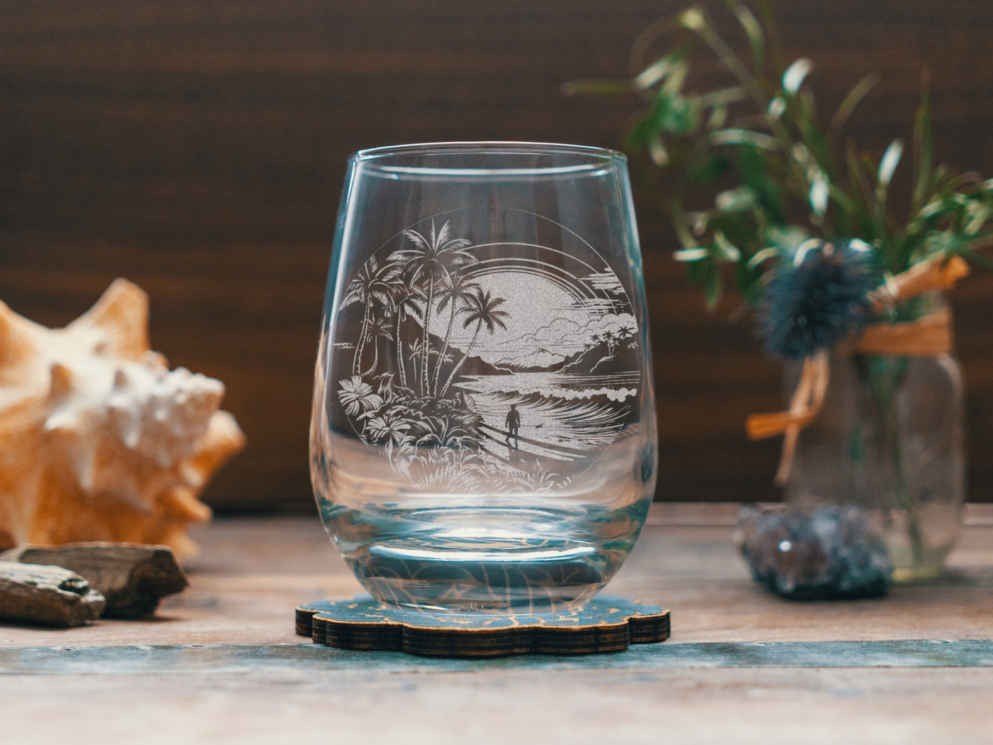 Footprints in the Sand Scene Glasses