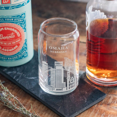 Omaha, Nebraska Skyline Glasses