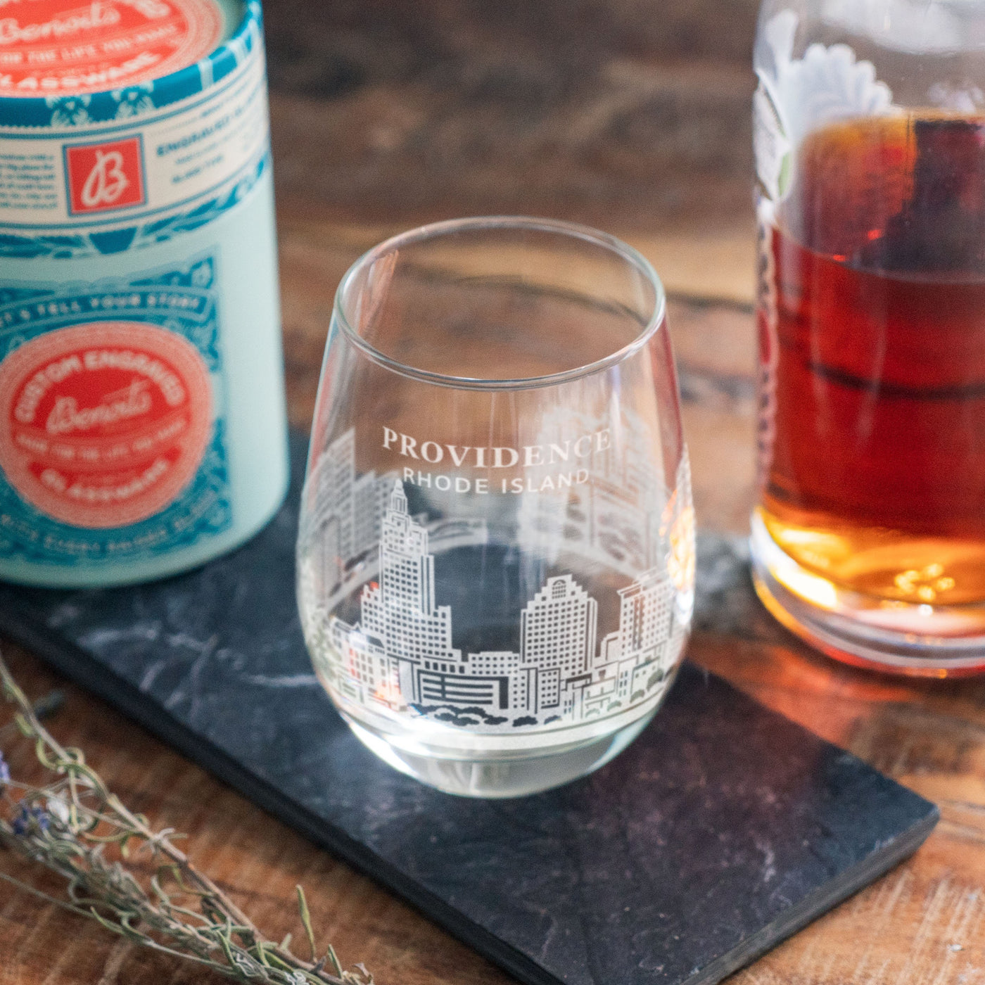 Providence, Rhode Island Skyline Glasses