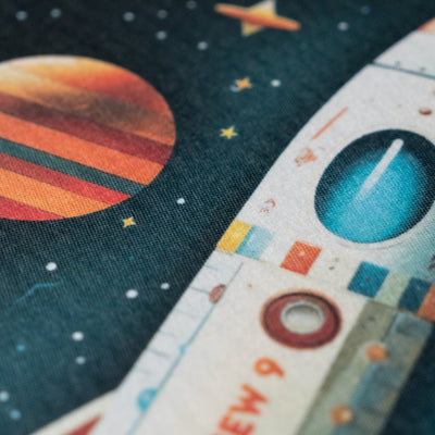 Personalized Name Space Rocket Felt Banner