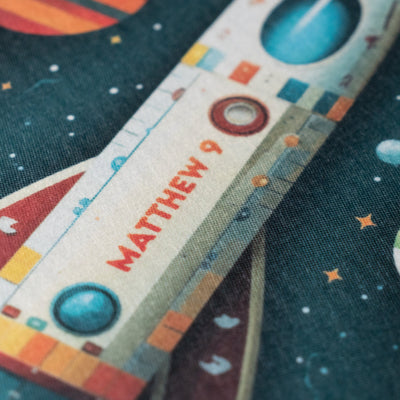 Personalized Name Space Rocket Felt Banner