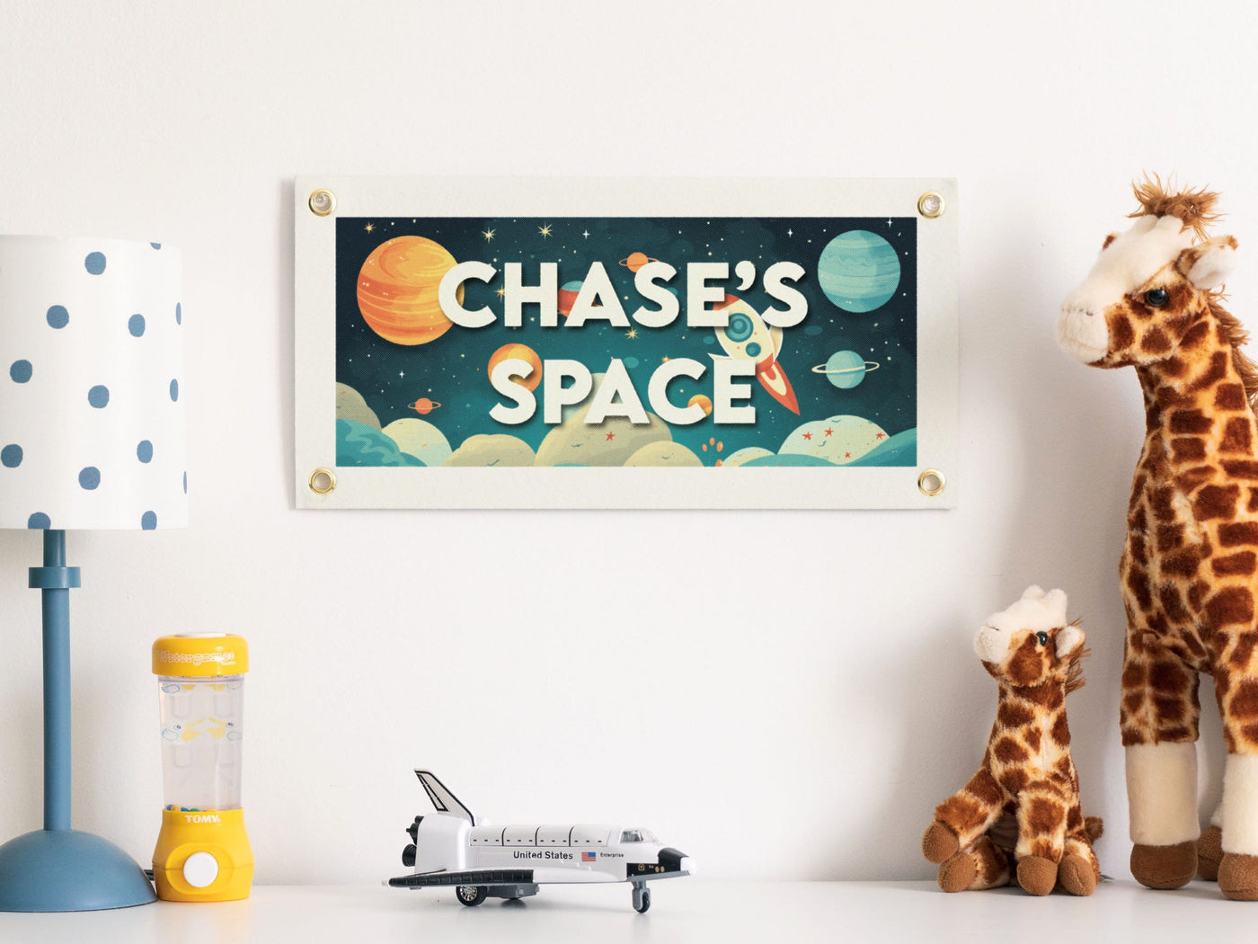 Personalized Name Space Felt Sign Banner