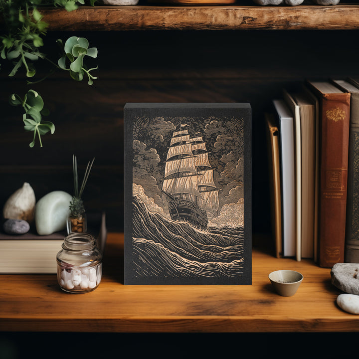 Clipper Ship  Engraved Illustration