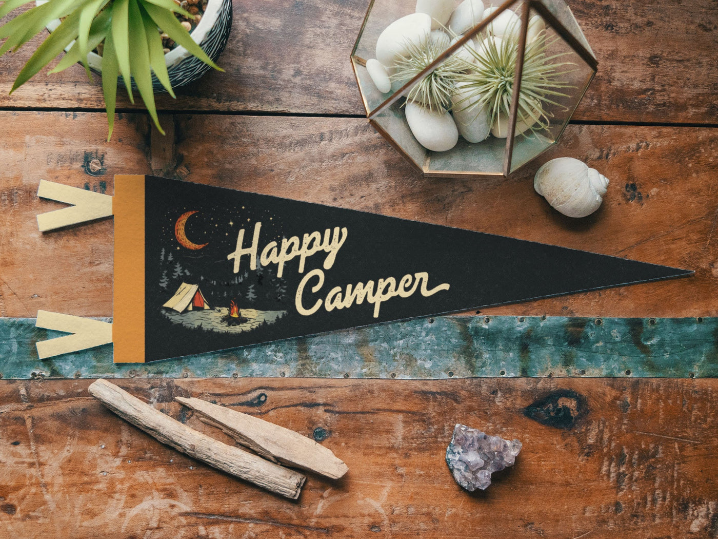 Happy Camper Felt Pennant