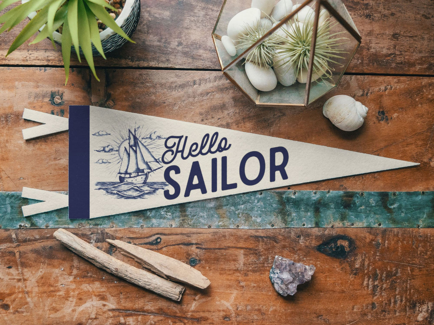 Hello Sailor Felt Pennant