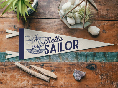 Hello Sailor Felt Pennant