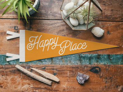 Find Your Happy Place Felt Pennant