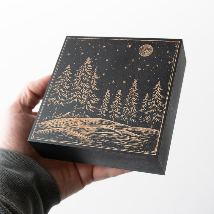 Starry Night Engraved Illustration
