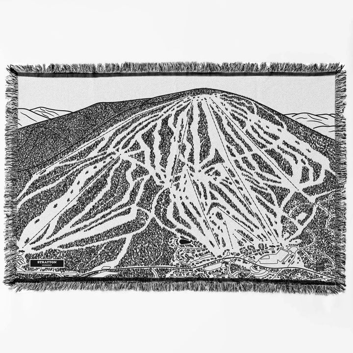 Stratton, Vermont Ski Trail Map Blankets